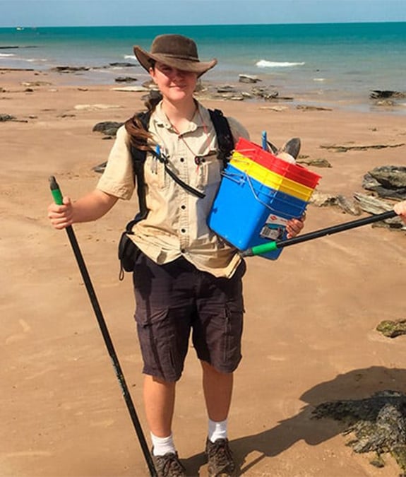 Dinosaur track researcher Sarah Gray in Broome