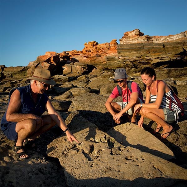 Finding dinosaur footprints at Gantheaume Point on the Dinosaur Coast